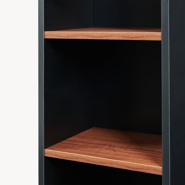 Boekenkast 'Trond' met 3 open vakken 80 x 30 x 23 cm Zwart/walnootlook