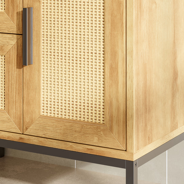 Wastafelonderkast Marhasa 60x60x40 cm Eikenlook/Zwart [en.casa]