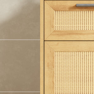 Badkamerkast Marhasa 92x40x30 cm Eikenlook/Zwart [en.casa]
