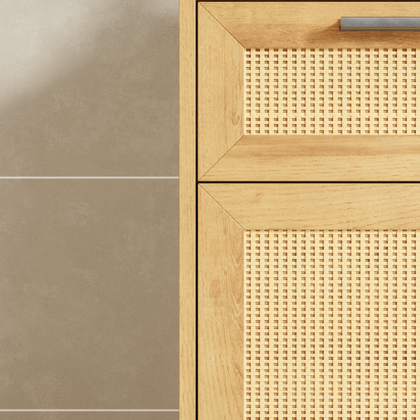 Badkamerkast Marhasa 92x40x30 cm Eikenlook/Zwart [en.casa]