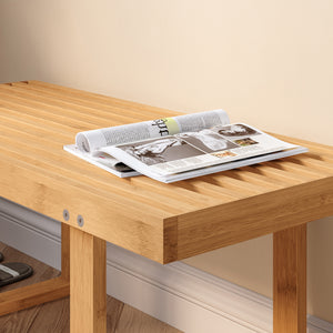 Zitbank Aarela 91x41x38 cm Bamboe [en.casa]