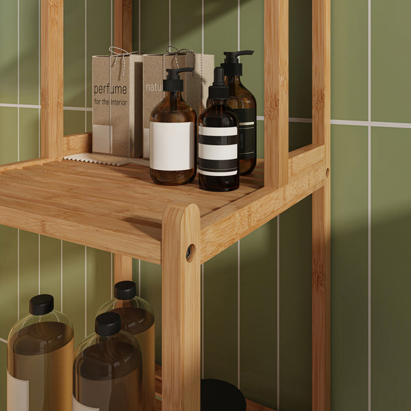 Badrek Anun 128x30x30 cm Bamboe Naturel [en.casa]