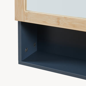 Spiegelkast Svanes 58x56x13 cm Donkergrijs/Natuur [en.casa]
