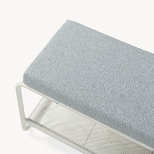 Banc à chaussures Jässaatka avec tabouret enfant 100 x 32 x 46 cm gris  [en.casa]
