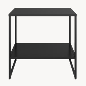 Bijzettafel Salsnes 53x51x51 cm met plank Staal Zwart [en.casa]