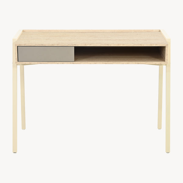 Bureau Boderas 107x55x78 cm Beige/Travertin [en.casa]