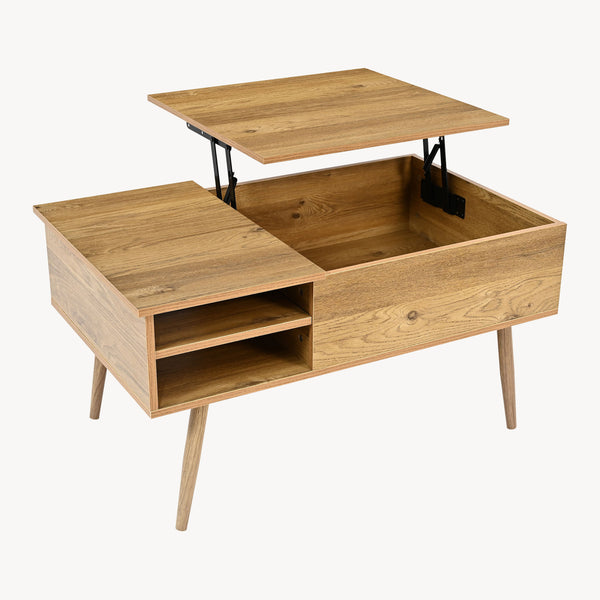Salontafel Vasdabod met liftplaat 96x59x50 cm eikenlook [en.casa]