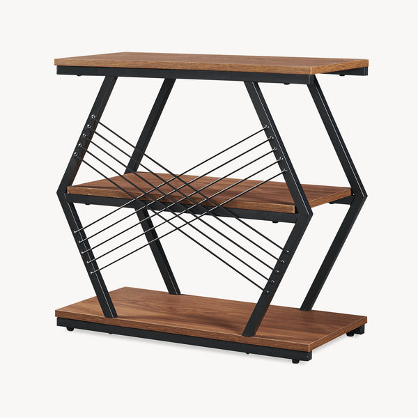 Bijzettafel Nolarg 65x30x61 cm Zwart/Walnootlook [en.casa]