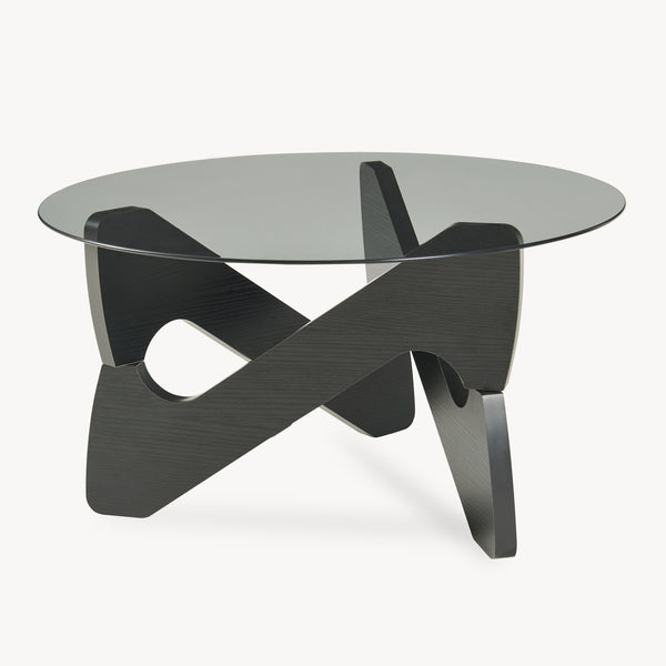 Table basse Reypio Ø70 x 35 cm noir / gris [en.casa]