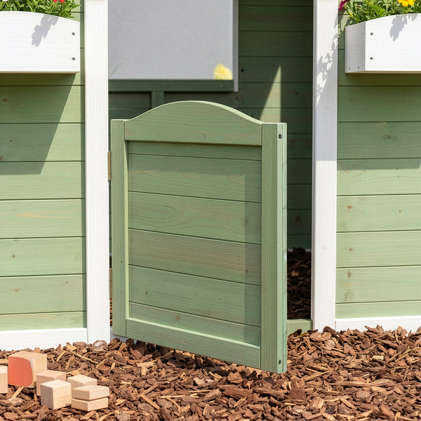 Maison de jeu pour enfants Kuoldsvin Bois de sapin 144x102x90 cm Vert/Blanc [en.casa]