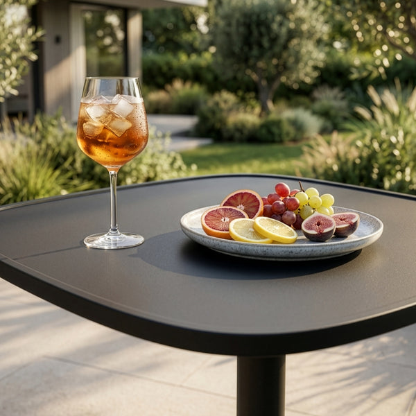 Table bistrot d'extérieur Foggia 75x70x70 cm Acier Anthracite [casa.pro]