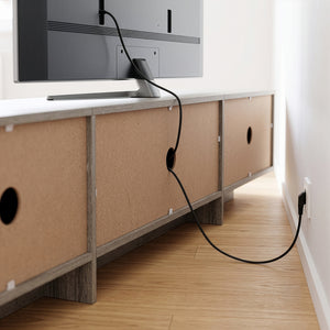 Meuble TV Kapipimso avec 3 volets 194x31x37 cm aspect chêne, gris [en.casa]