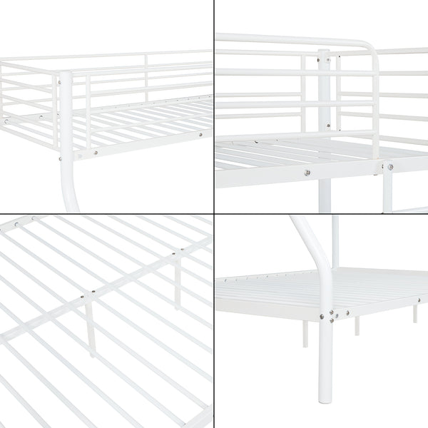 Metalen stapelbed kinderbed met matrassen 210x147,5x168 cm - 2 kleuren