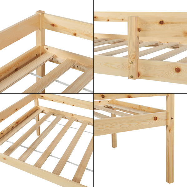 Kinderbed Sonkajärvi met onderschuifbed 90x200 cm naturel [en.casa]