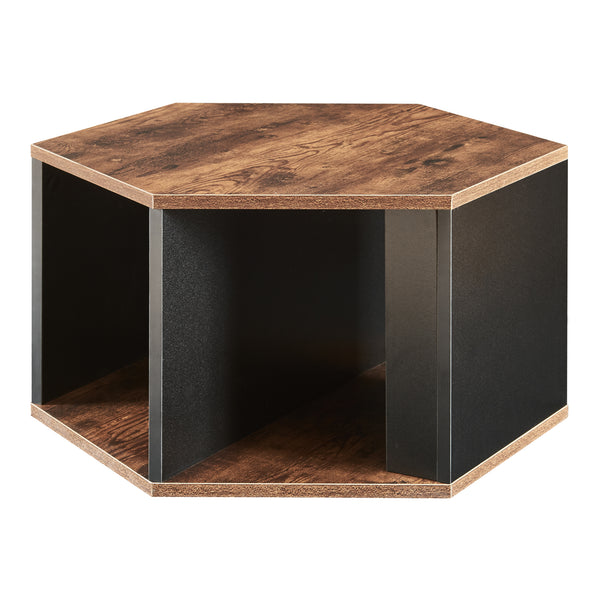 Set de 2 tables basses Molde noir effet noyer [en.casa]