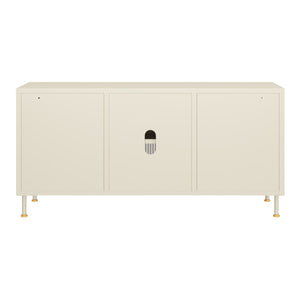 Meuble TV Lindau 120 x 40 x 59 cm blanc crème [en.casa]