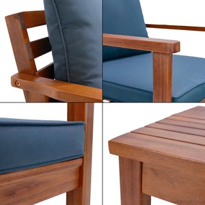 Tuinset Brittoli 4-delig houtkleurig en grijs FSC®-gecertificeerd [en.casa]