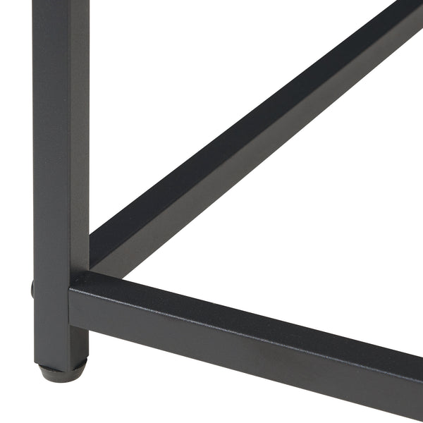 Bijzettafel Trollhättan set van 3 zwart en marmer wit [en.casa]