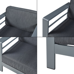Salon de jardin 4 pièces Avise anthracite gris foncé casa.pro
