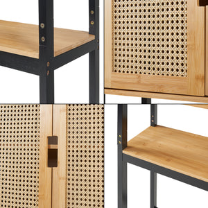 Meuble WC Tervola 172 x 63 x 27 cm noir naturel [en.casa] 