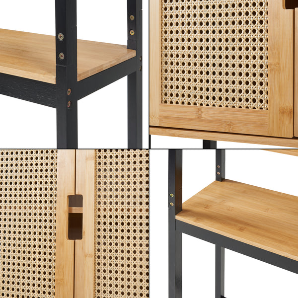 Meuble WC Tervola 172 x 63 x 27 cm noir naturel [en.casa] 