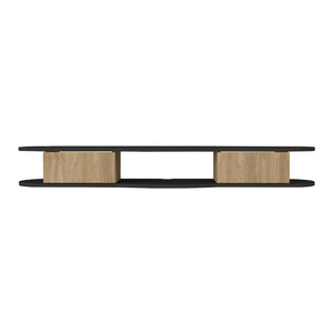 Meuble TV Nyskiri mural 150 x 35 x 19 cm anthracite / effet chêne [en.casa] 