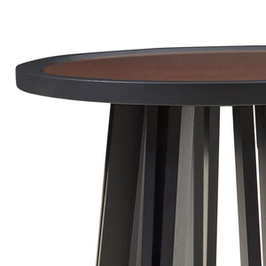 Bijzettafel Burgess 51xØ51 cm zwart en walnootkleurig [en.casa]