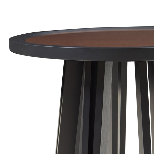 Bijzettafel Burgess 51xØ51 cm zwart en walnootkleurig [en.casa]