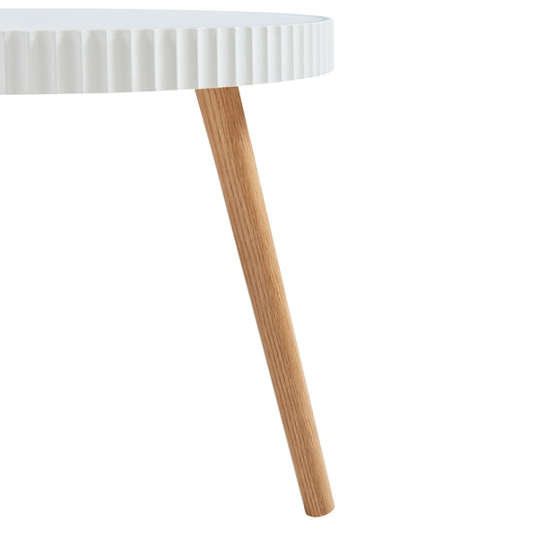 Table d'appoint Bongard 50 x 45 cm blanc naturel [en.casa]
