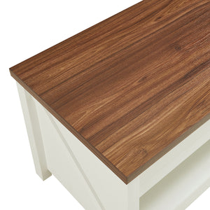 Table basse Kasama 110 x 55 x 54 cm effet noyer blanc [en.casa]