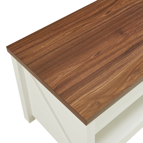Table basse Kasama 110 x 55 x 54 cm effet noyer blanc [en.casa]