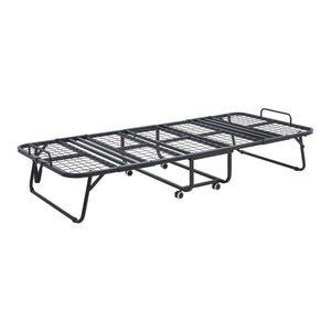 Opklapbed Borjavle 90x200 cm met traagschuim matras zwart grijs en wit [en.casa]