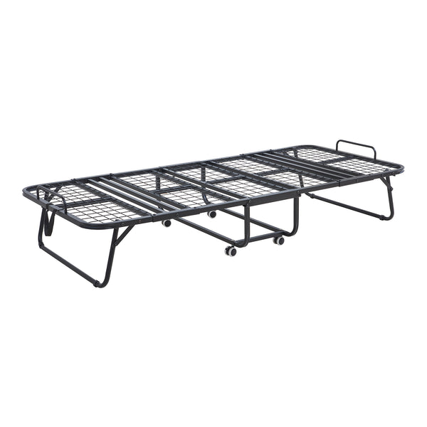 Opklapbed Borjavle 90x200 cm met traagschuim matras zwart grijs en wit [en.casa]