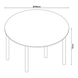 Eetkamerset tafel Lindesberg Ø100 cm met stoelen Köfering 5-delig [en.casa]