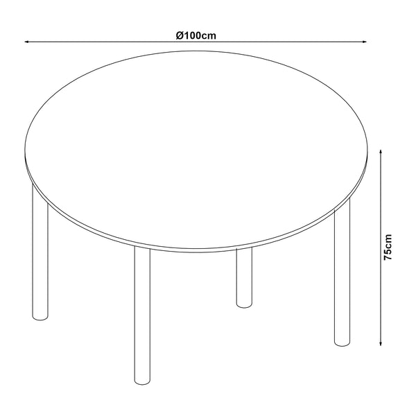 Eetkamerset tafel Lindesberg Ø100 cm met stoelen Köfering 5-delig [en.casa]