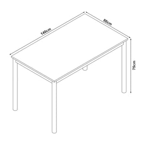 Eetkamerset Lindesberg 5-delig met 140x80 cm [en.casa]