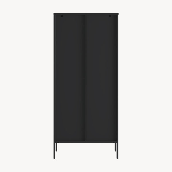 Buffet vitrine Vinterhavn acier 180 x 80 x 35 cm noir [en.casa]