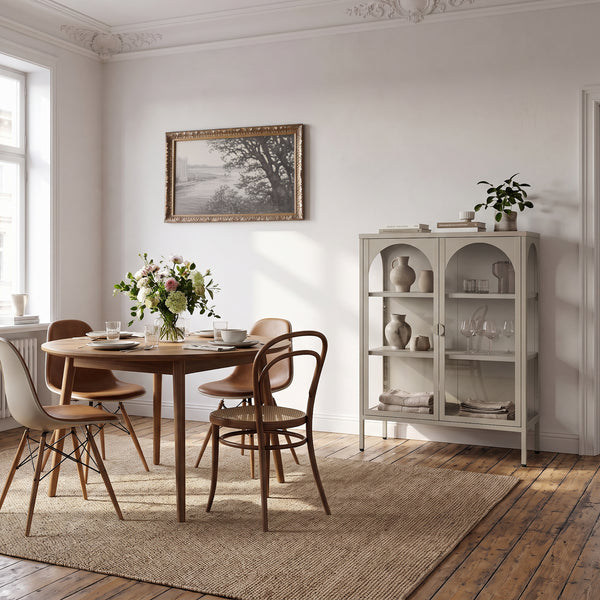 Dressoir Klippestad vitrinekast 95x80x35 cm camel [en.casa]