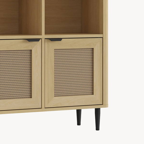 Commode Lukhomso 85x75x30 cm eikenkleurig en zwart [en.casa] 