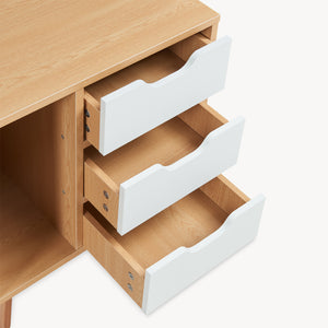 Table de chevet Bordkak 55 x 48 x 30 cm effet chêne blanc [en.casa]