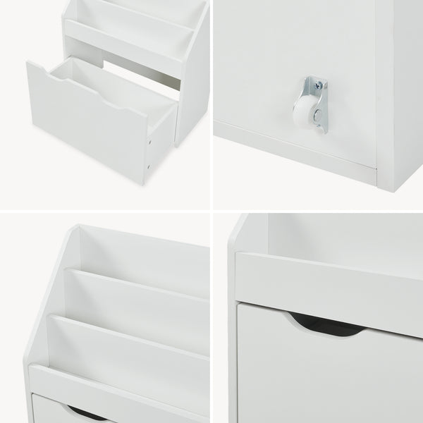 Kinderrek Sirlstalo op wielen 70x63x30 cm wit [en.casa] 