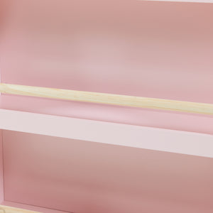 Kinderboekenrek Virer met 3 open vakken 78x60x18 cm roze [en.casa] 
