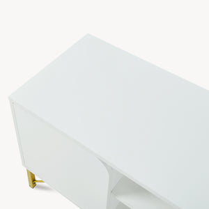 Tv-meubel Reyri 120x39x52 cm wit en goudkleurig [en.casa]