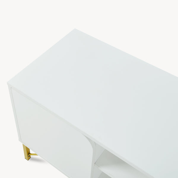 Tv-meubel Reyri 120x39x52 cm wit en goudkleurig [en.casa]