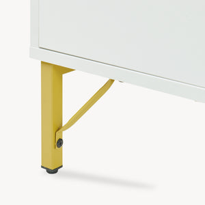 Salontafel Reyri 80x45x42 cm wit en goudkleurig [en.casa]