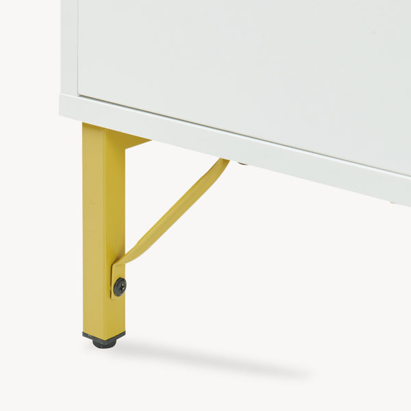 Salontafel Reyri 80x45x42 cm wit en goudkleurig [en.casa]