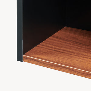 Boekenkast 'Trond' met 3 open vakken 80 x 30 x 23 cm Zwart/walnootlook