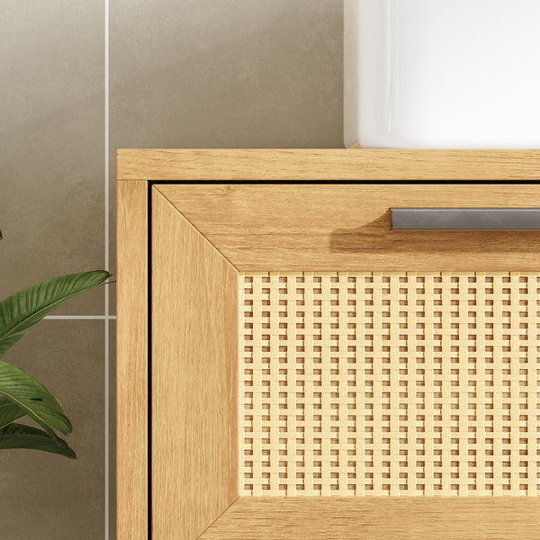 Wastafelonderkast Marhasa 60x60x40 cm Eikenlook/Zwart [en.casa]