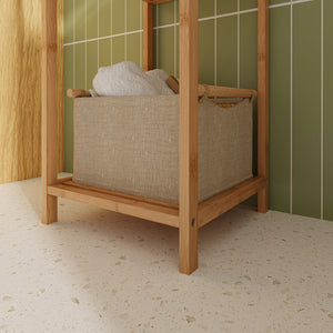 Badrek Anun 128x30x30 cm Bamboe Naturel [en.casa]