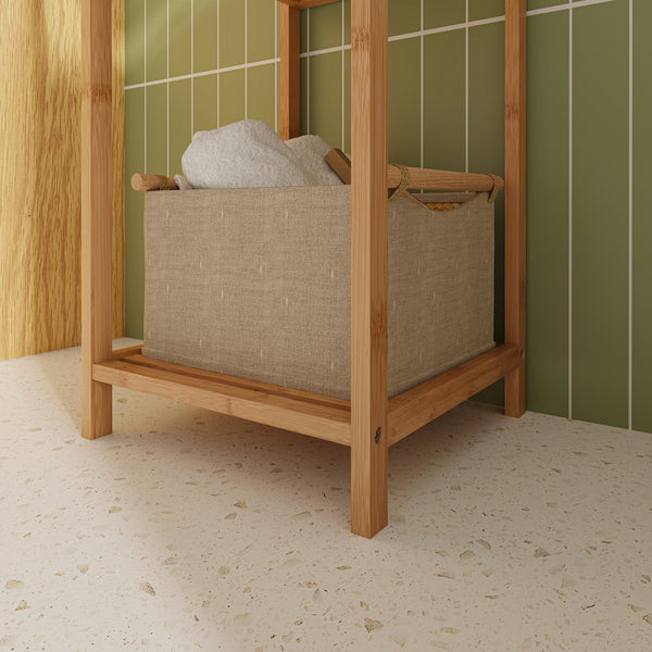 Badrek Anun 128x30x30 cm Bamboe Naturel [en.casa]